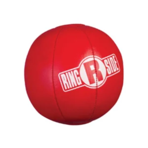 A red ball with the word " ring-r-side " on it.