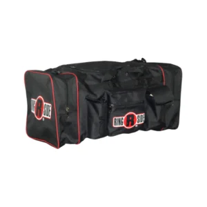 A black duffel bag with the ohio state logo on it.