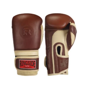 A pair of boxing gloves with the words " ringside " written on them.