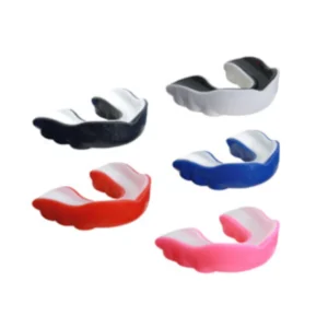 A group of different colored mouthguards.