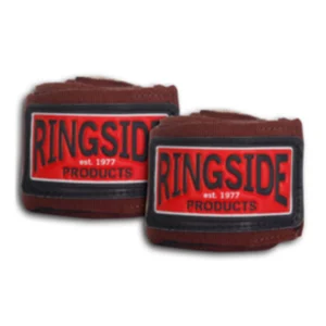 A pair of boxing gloves with ringside products logo.