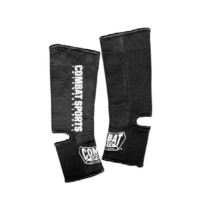 A pair of black and white shin guards.