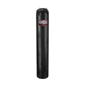 A black punching bag with the tag " punch ".