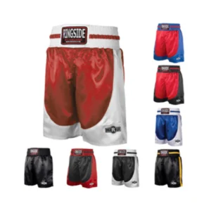 A pair of boxing shorts in different colors.
