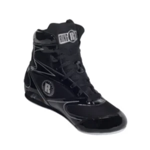 A black boxing shoe is shown here.