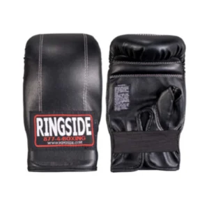 A pair of black boxing gloves with ringside logo.
