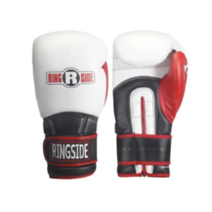 A pair of boxing gloves with the ringside logo on them.