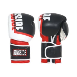 A pair of boxing gloves with the words " ringside " written on them.