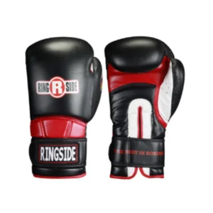 A pair of boxing gloves with red and black accents.