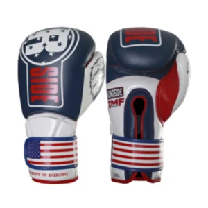 A pair of boxing gloves with the american flag on them.