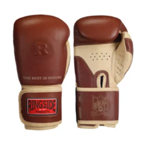 A pair of boxing gloves with the words " ringside " on them.
