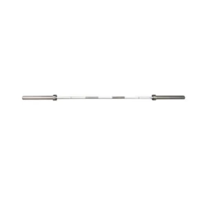 A barbell is shown with no background.
