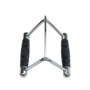 A picture of the handle for a triangular exercise bar.