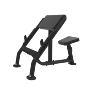 A black bench with a seat on top of it.