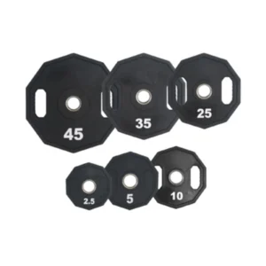 A group of six plates with numbers on them.