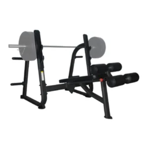 A bench press with many different types of equipment.
